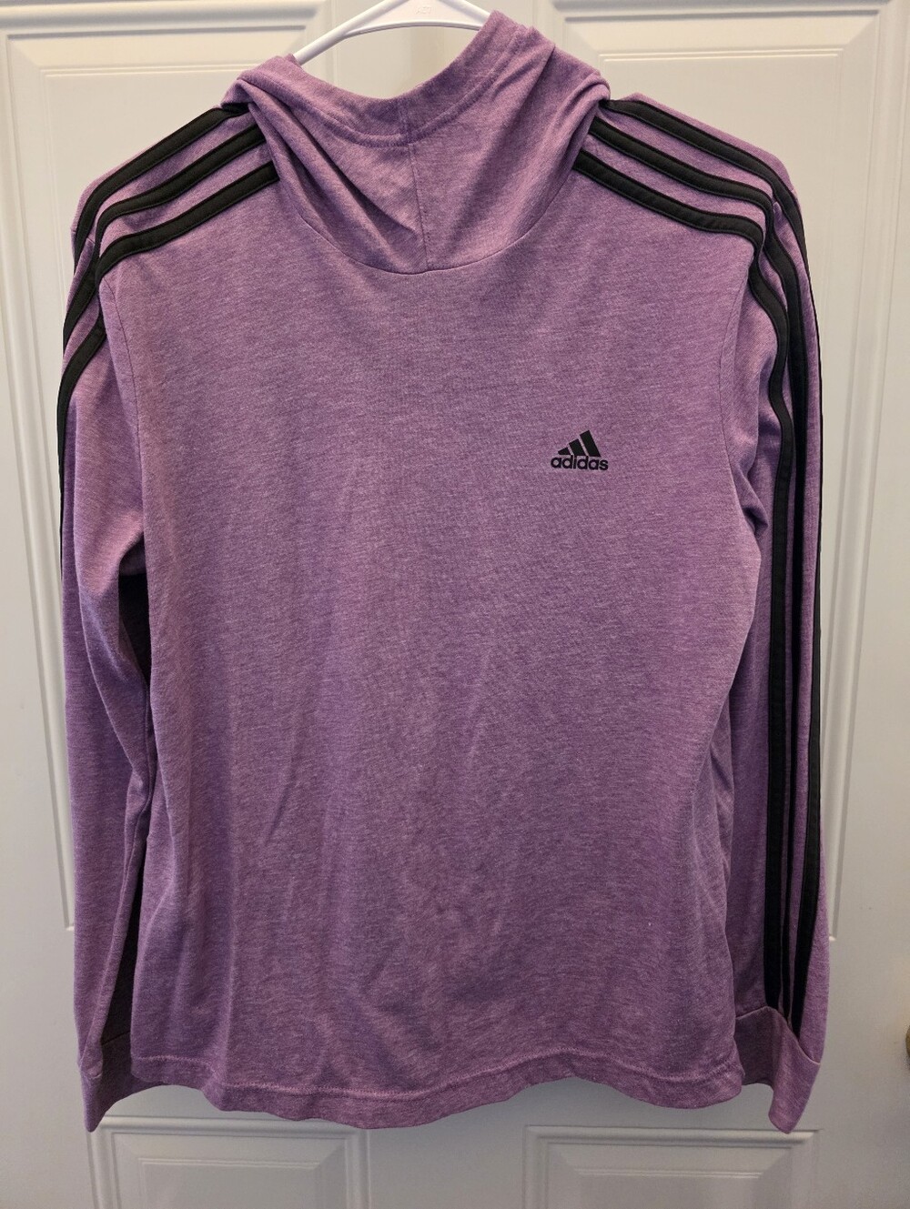 adidas Women’s Purple Crewneck Sweater with Black Stripes Size Medium